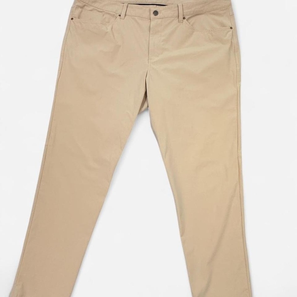Lululemon Men's ABC Pants Khaki Beige 5 Pocket Stretch Performance 40x30